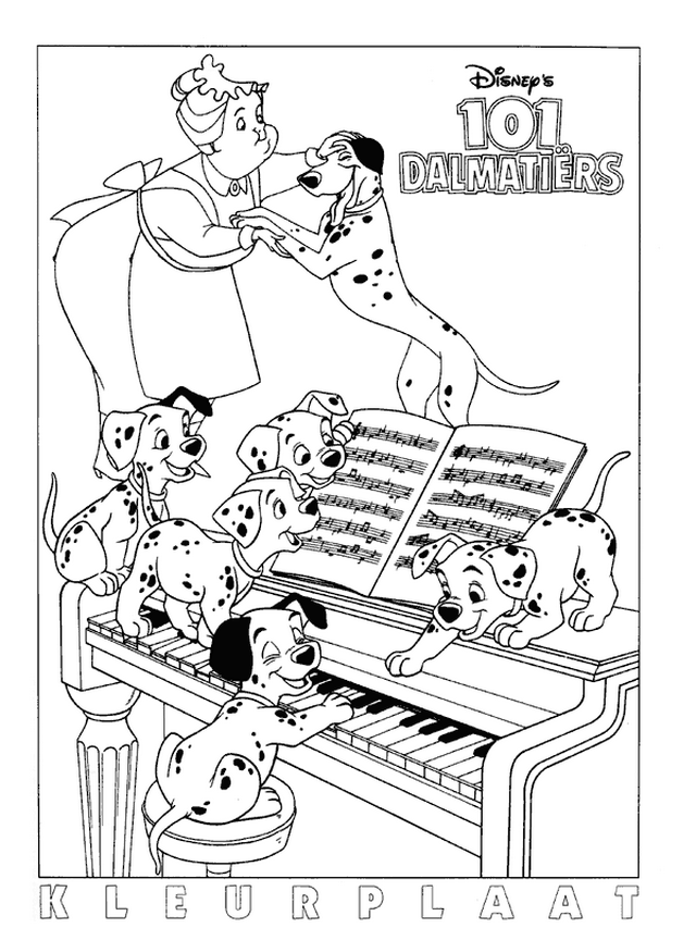 Plansa de colorat cu 101 Dalmatieni 5 45